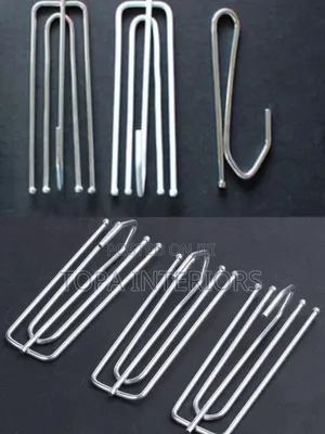 4-Prong Silver Curtain Hooks Per Piece