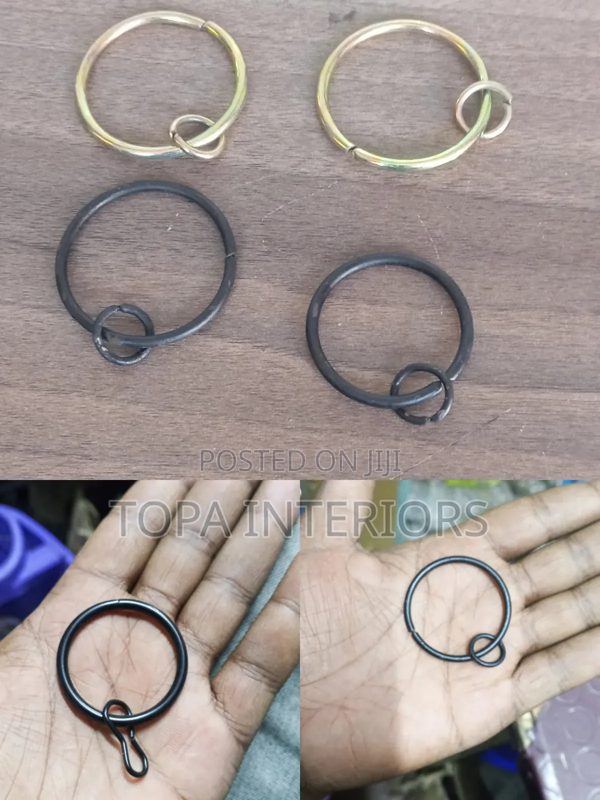 Back Round Meta Curtain Rings for Drapery Installation
