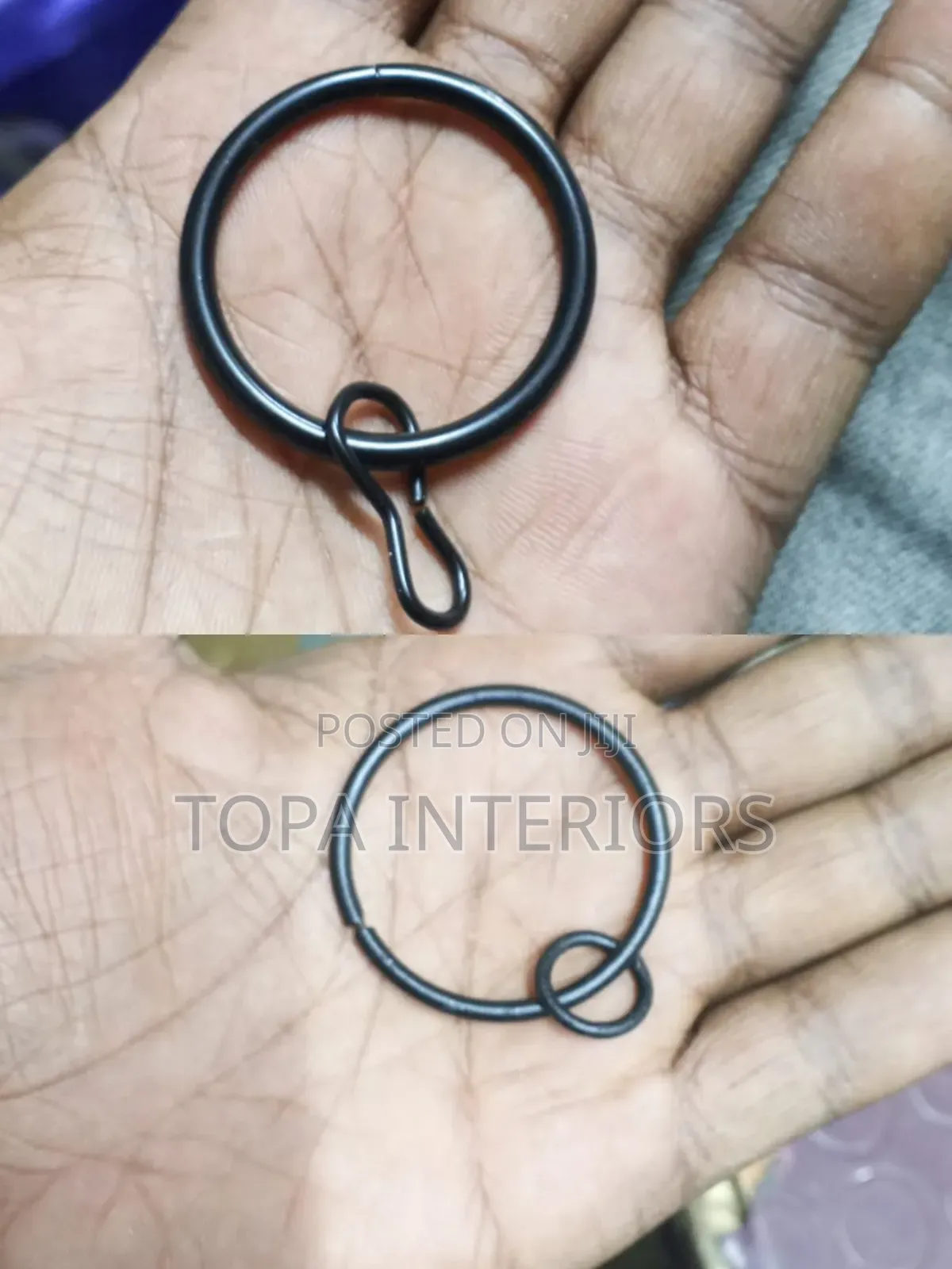 Back Round Meta Curtain Rings for Drapery Installation