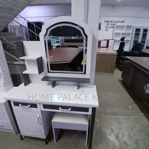 Vanity Table: White and Grey Dressing Table With Led Mirror
