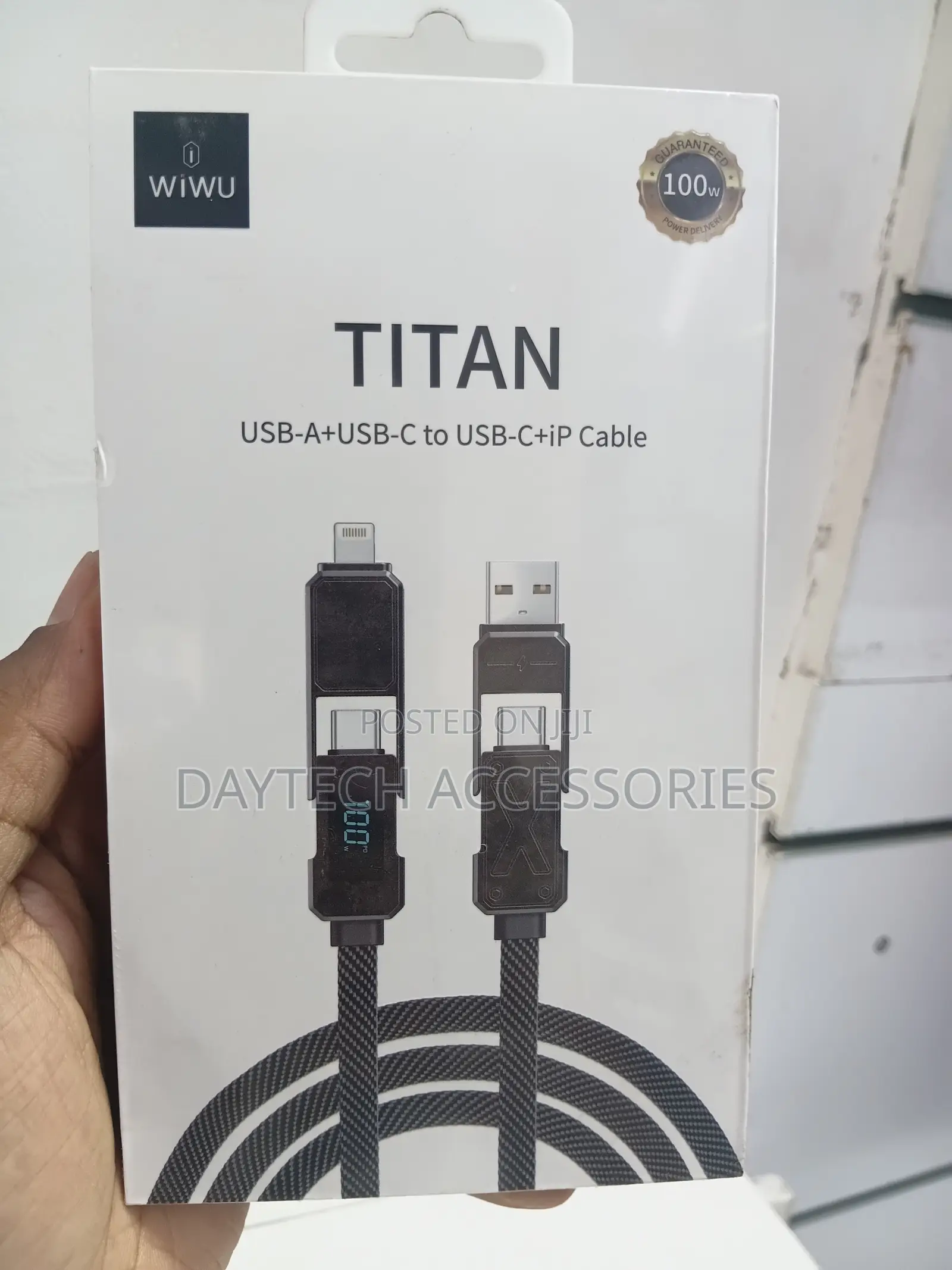 Wiwu Titan Series 100w Alloy Fast Charging Cable 2 in 2 Cable 100w