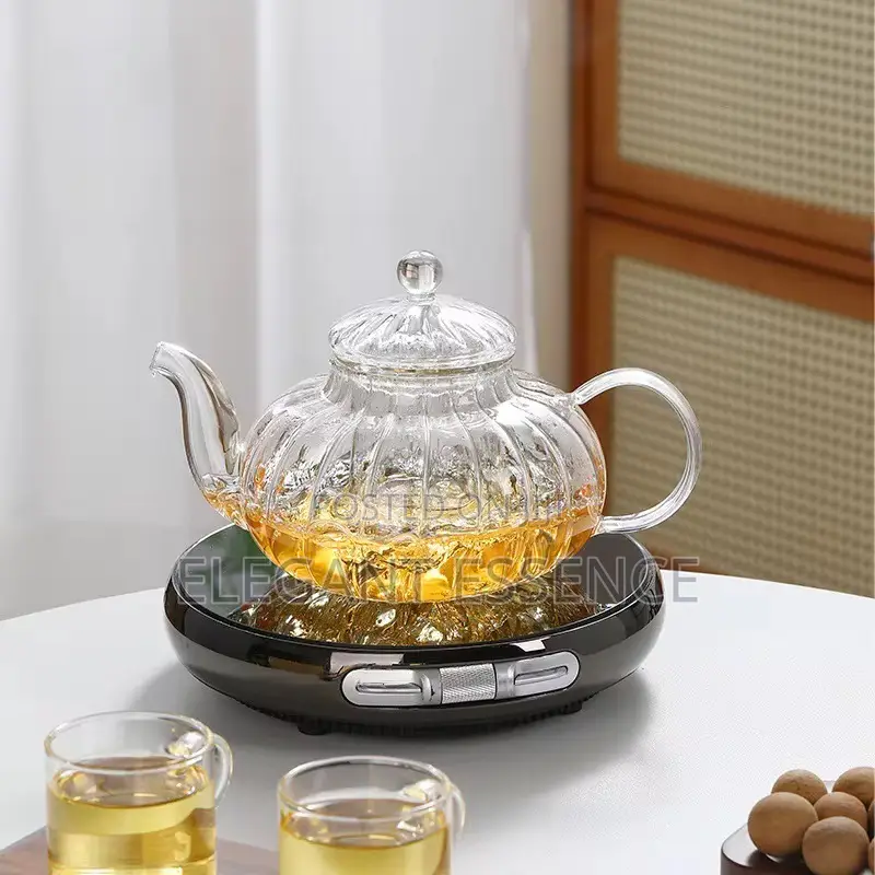 Heat Resistant Transparent Tea Pot With Tea Infuser