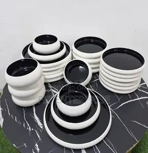 24-piece White Double Glaze Ceramic Dinner Set – Elegant Tableware