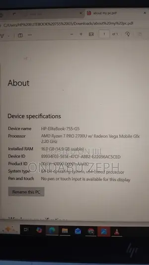 Laptop HP EliteBook 755 G5 16GB AMD Ryzen 7 SSD 512GB