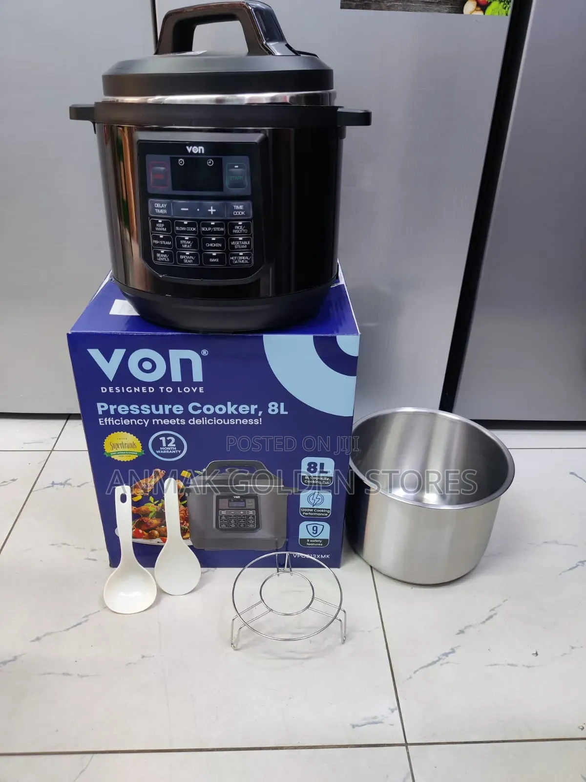 Von Pressure Cooker – 8l With Stainless Steel Pot Anmak