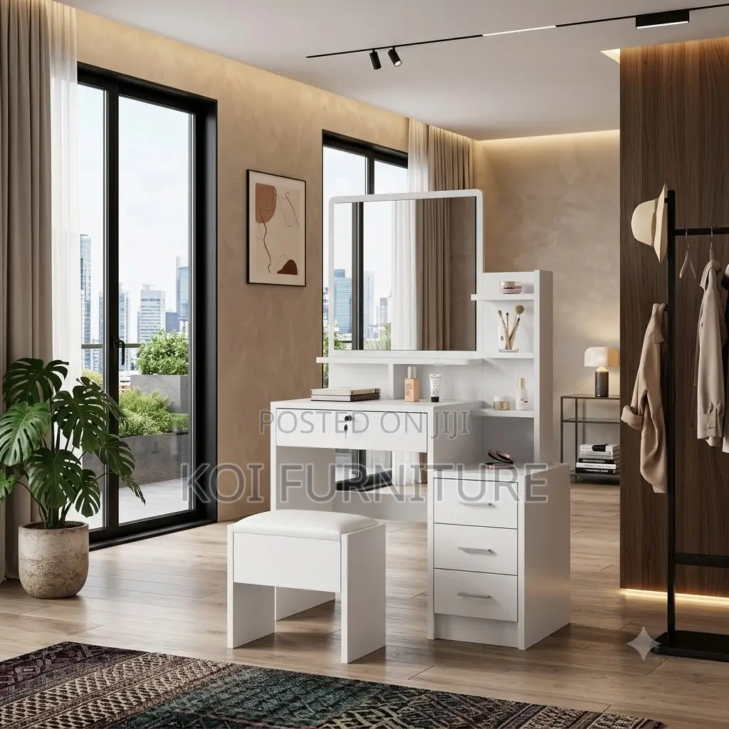 Dressers; White Bedroom Vanity Table Set