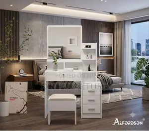 Dressers; White Bedroom Vanity Table Set