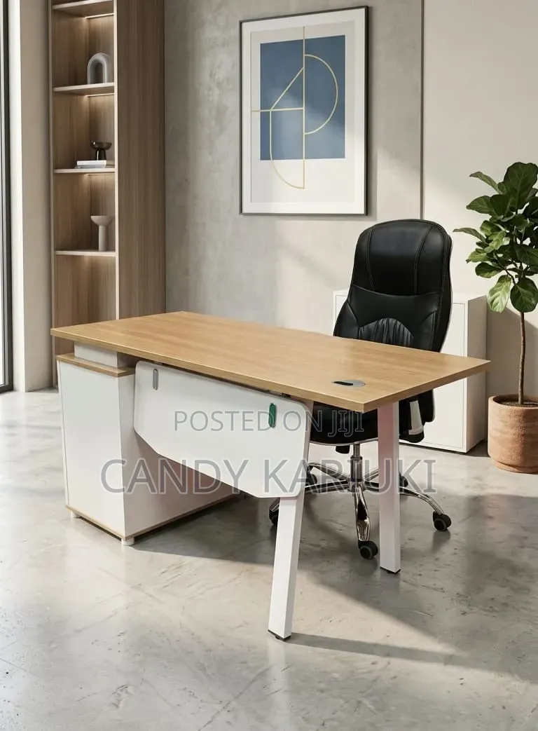Spacious 1.2m Office Desk With Strong Metallic Frame