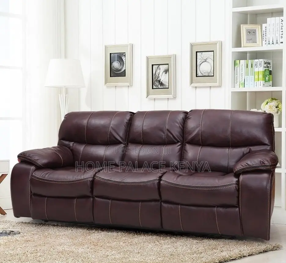 Home Sofa: Vip Leather Tufted Recliner Sofa