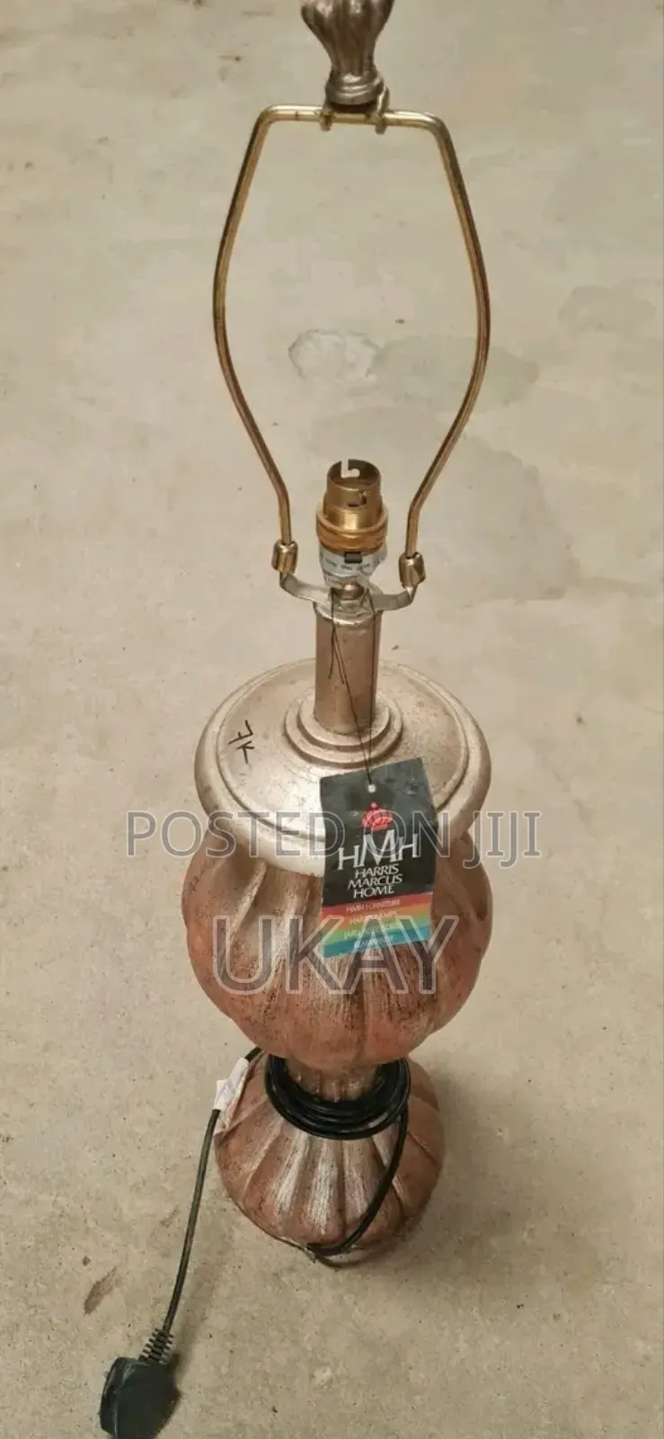 2-Glazed Ceramic Urn Table Lamp Multicolor Gold Brown.