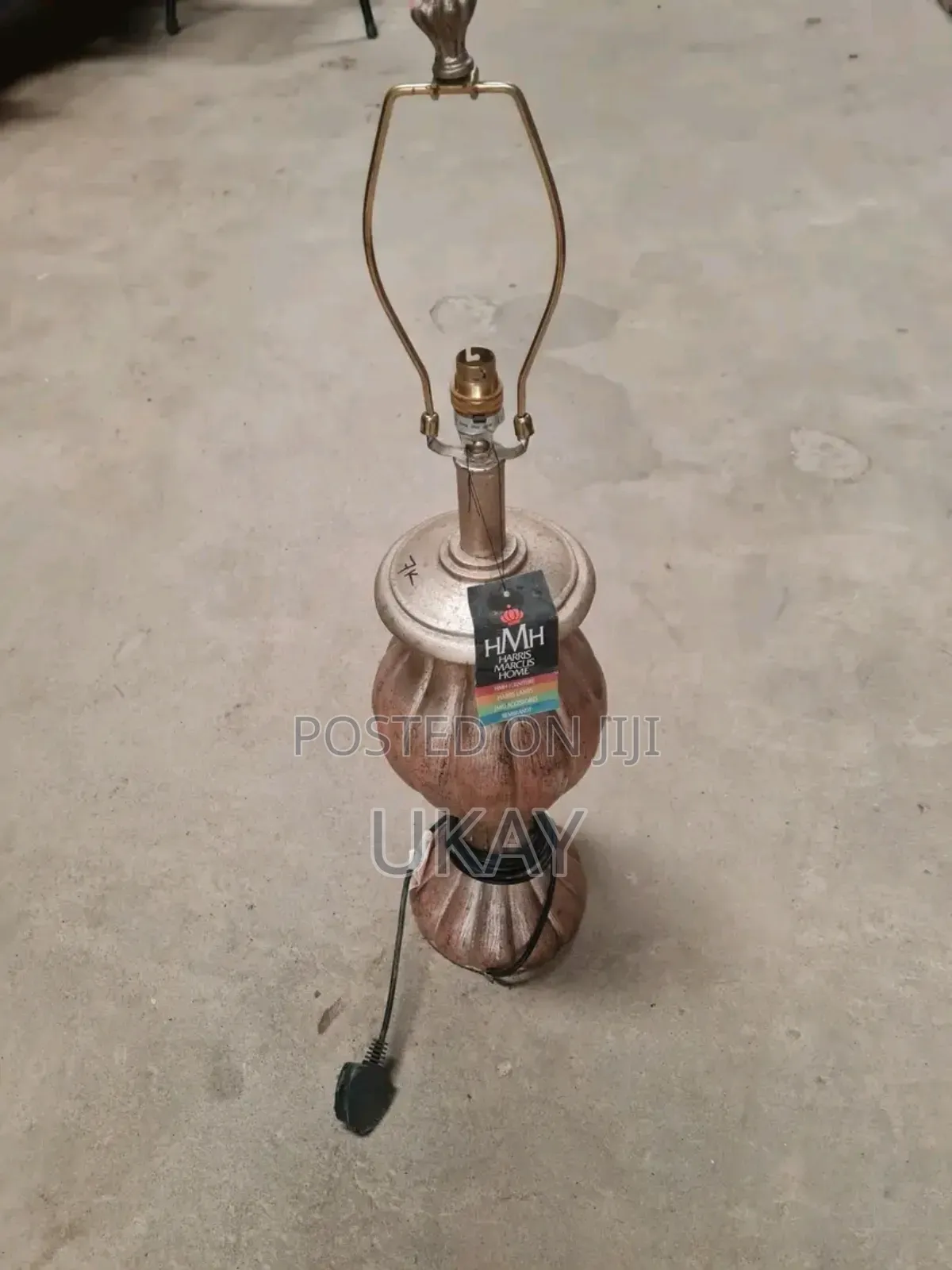 2-Glazed Ceramic Urn Table Lamp Multicolor Gold Brown.