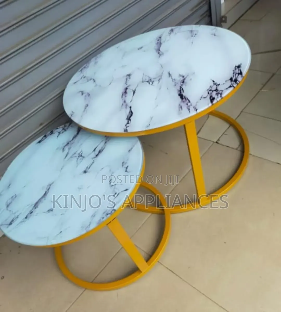 Glass Top Nesting Tables(Marble Effect) A2