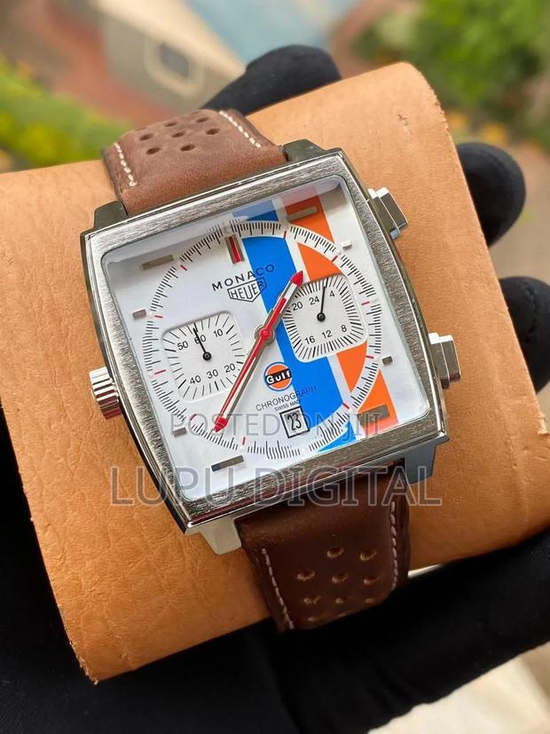 Monaco Heur Chronograph Men Watch (Leather/Metallic Strap) - thumbnail 2