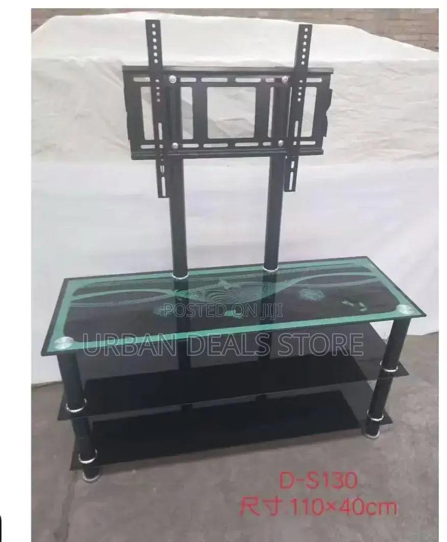 Executive Glass Tv Stand With Wall Bracket