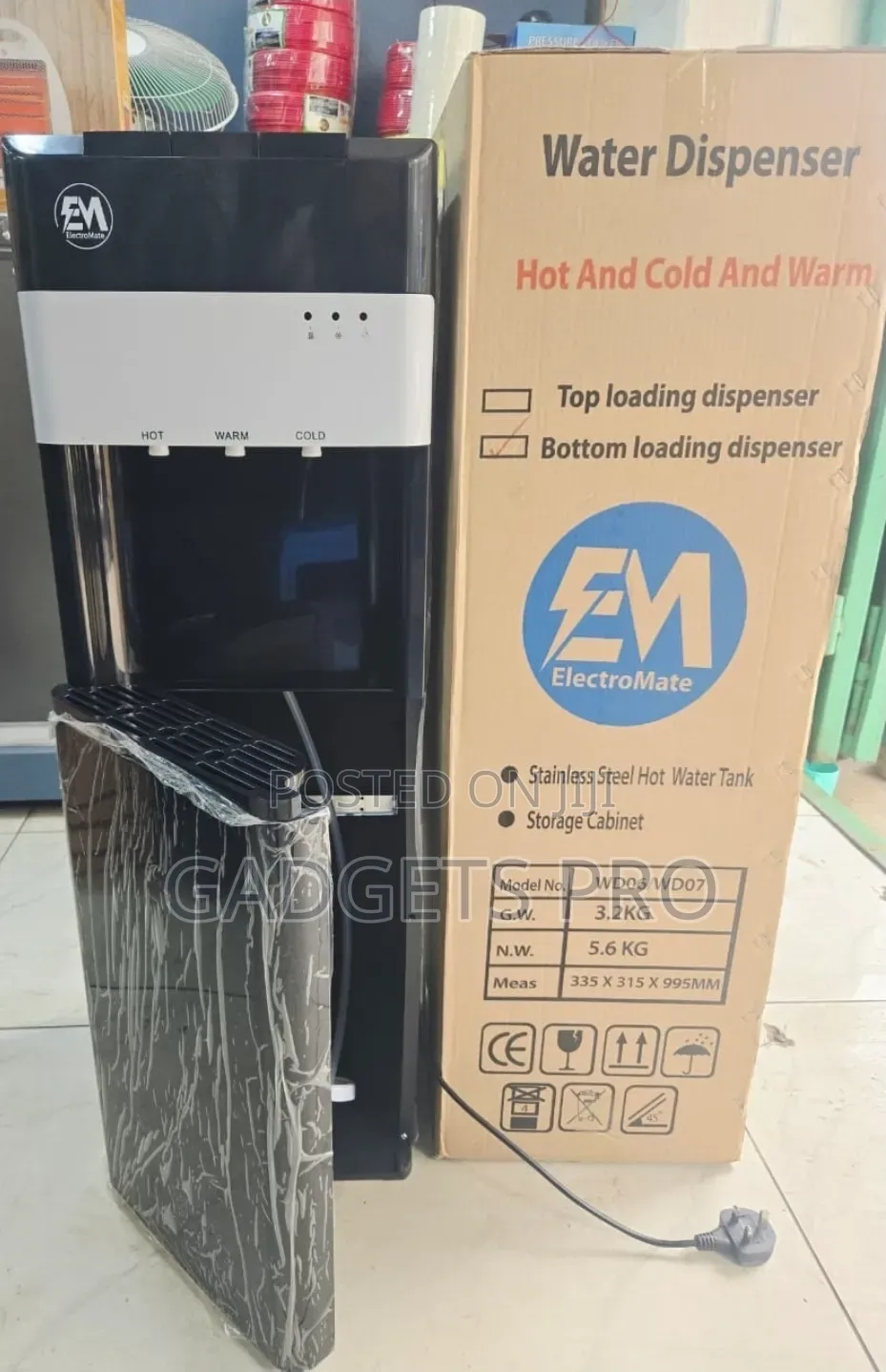 Electromate Bottom Load Dispenser
3 Tap, Hot and Cold