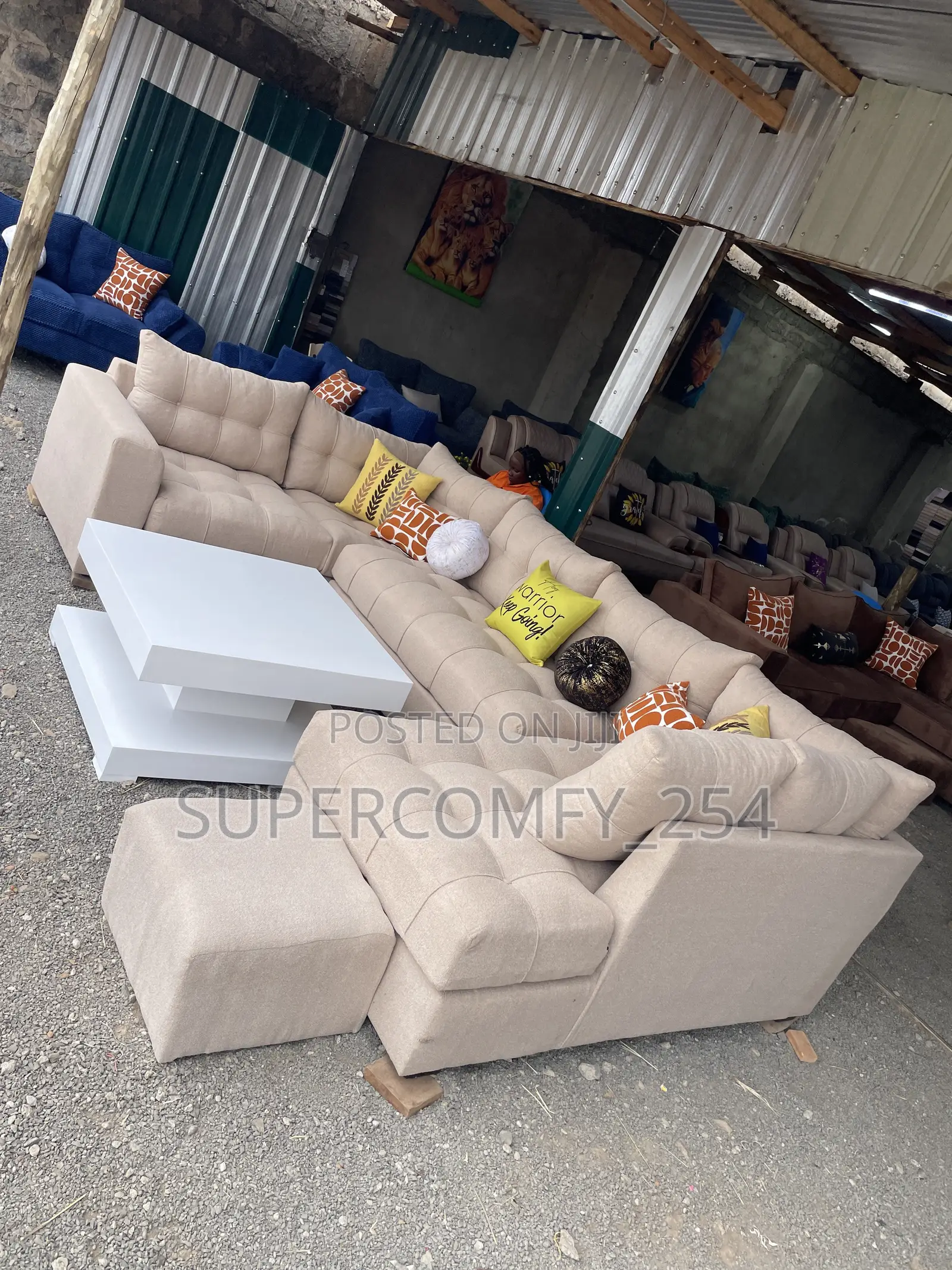 A Luxury U Shape Coffee Table Combination
