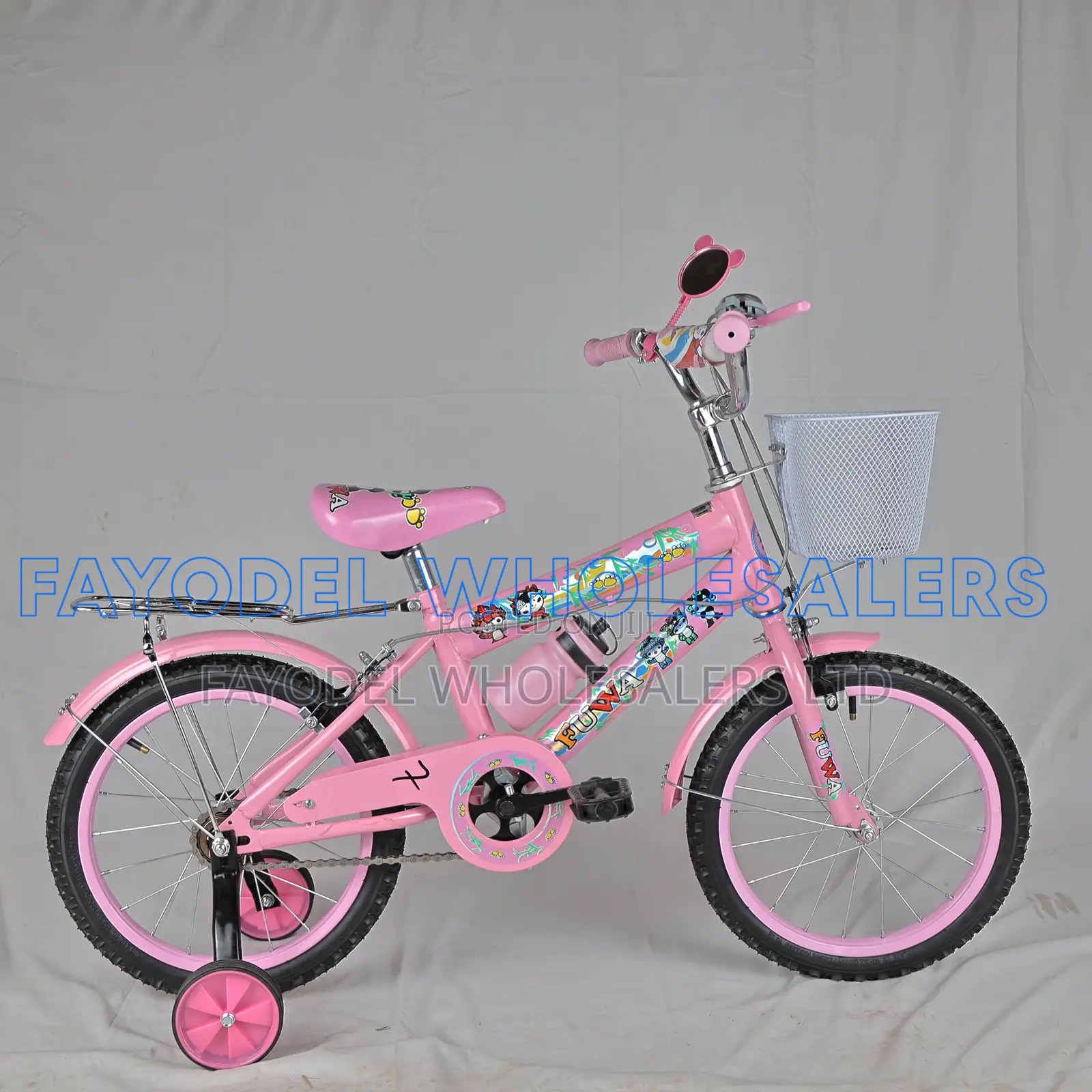 Fuwa 16 Inch Kids Bicycle With Basket Training Wheels – Pink