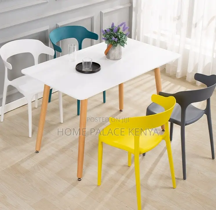 Plastic Chair: Smooth Outline Molded Plastic Dining Chair