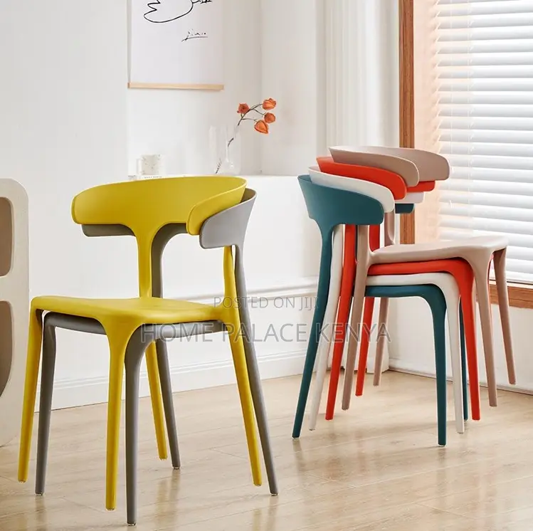 Plastic Chair: Smooth Outline Molded Plastic Dining Chair