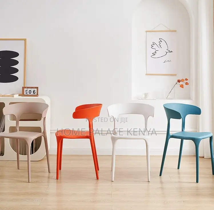 Plastic Chair: Smooth Outline Molded Plastic Dining Chair