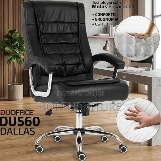 Office Chairs; Swivel Leather Backrest Office Chair - thumbnail 3