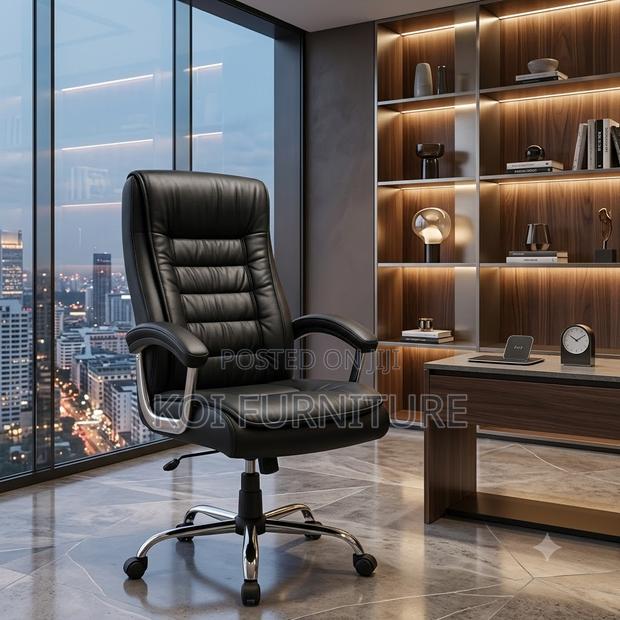 Office Chairs; Swivel Leather Backrest Office Chair - thumbnail 4