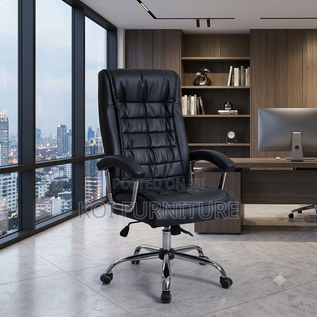 Office Chairs; Swivel Leather Backrest Office Chair - thumbnail 5