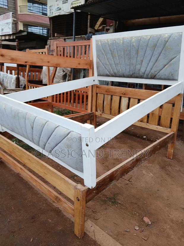 5x6 Grey Bed With White Frame Order Now,Get a Free Delivery - thumbnail 2