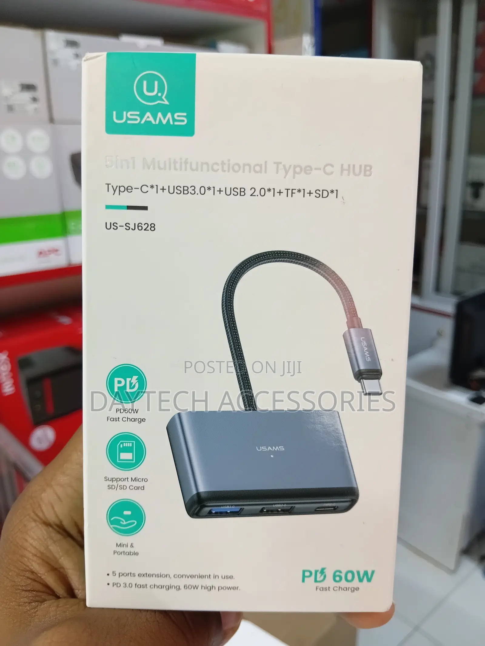 Usams Us-Sj628 5 in 1 Type-C Multifunctional Docking Station Hub
