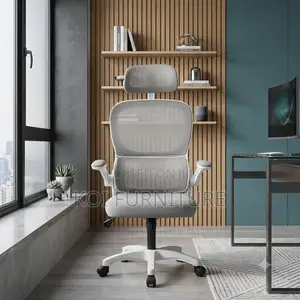 Office Chairs; White Recliner Fabric Office Chair With Adustable Arms