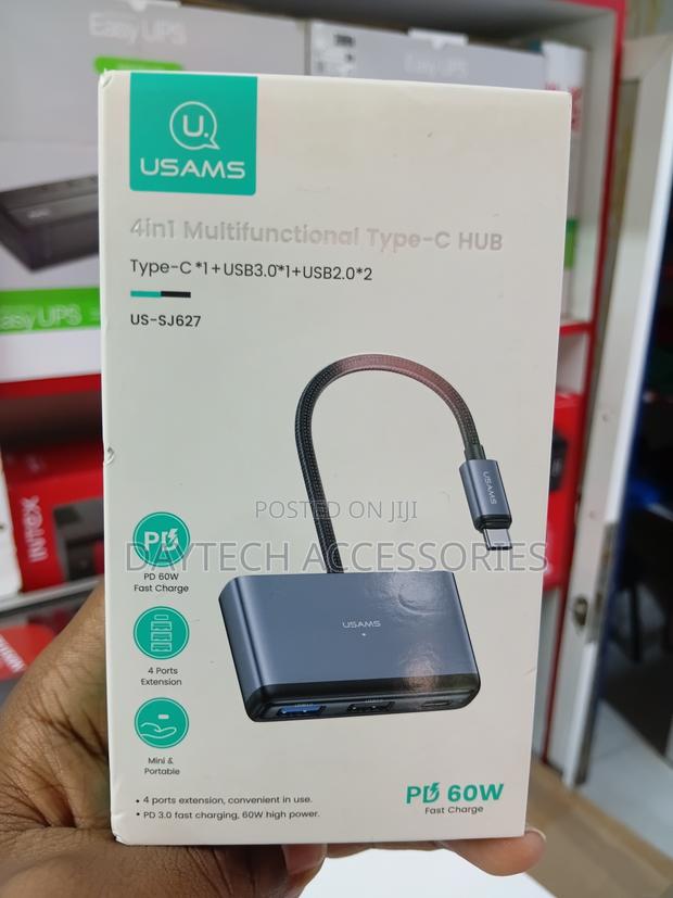 This Is a Usams 4-in-1 Multifunctional Type-C Hub (Model Us-Sj627) - thumbnail 2