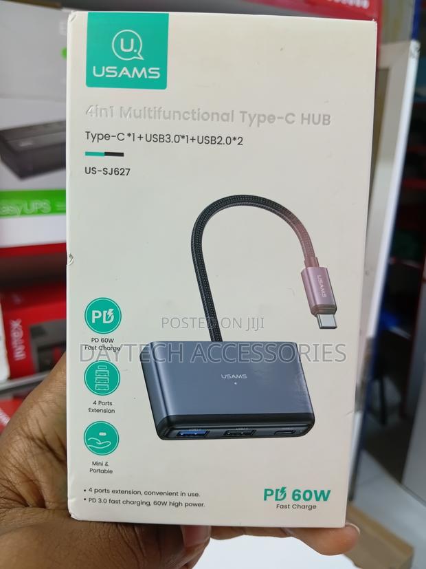 This Is a Usams 4-in-1 Multifunctional Type-C Hub (Model Us-Sj627) - thumbnail 3
