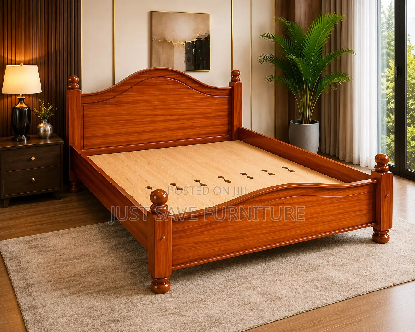 5x6 Solid Wooden Bed Frame – Strong Hardwood Bed
