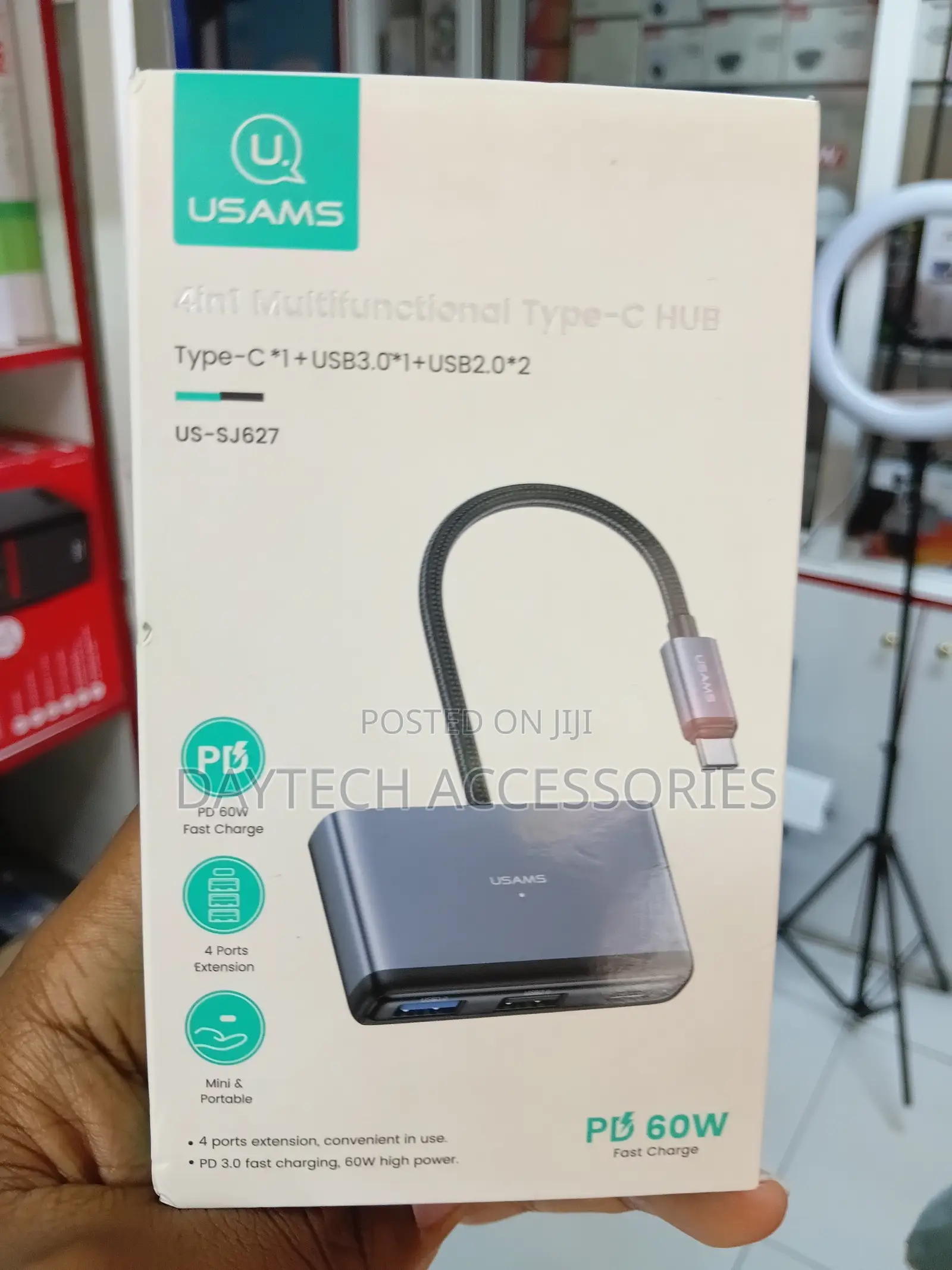 Usams Us-Sj627 4 in 1 Type-C Multifunctional Docking Station Hub