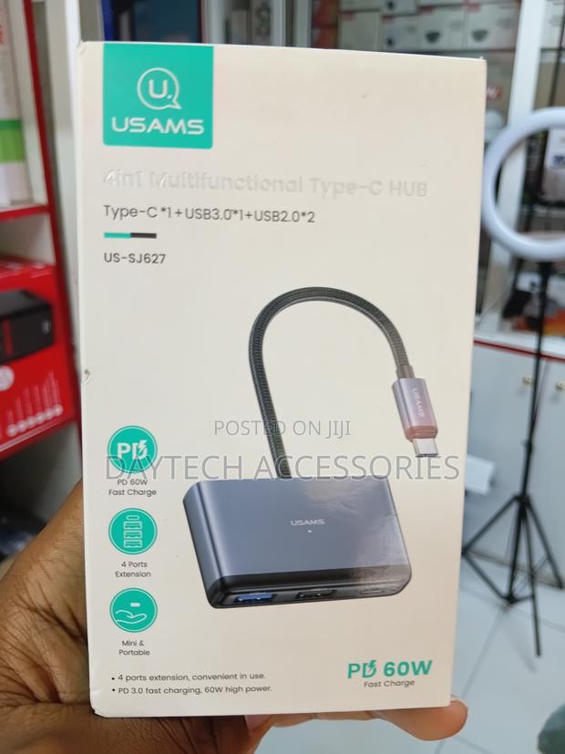 Usams Us-Sj627 4 in 1 Type-C Multifunctional Docking Station Hub - thumbnail 2