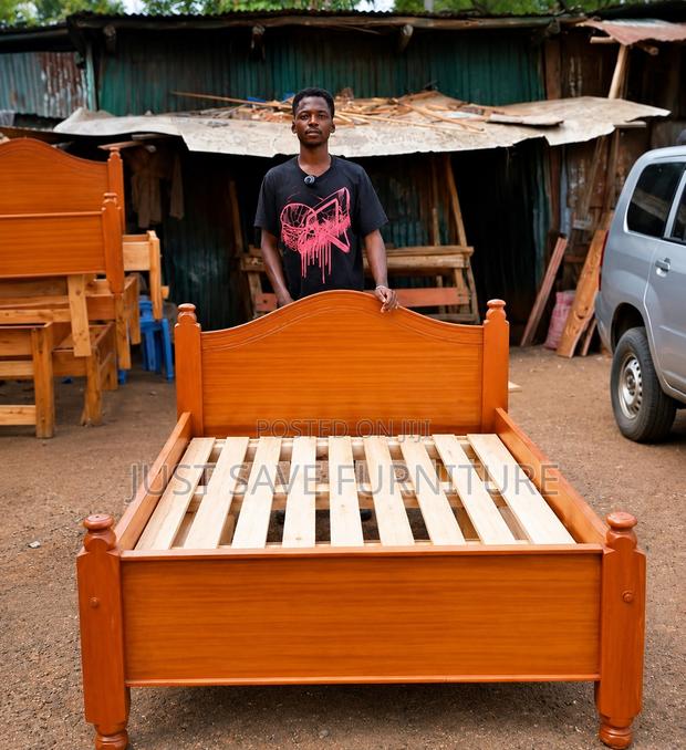 4x6 Strong Wooden Bed Frame – Durable, Elegant Affordable - main view