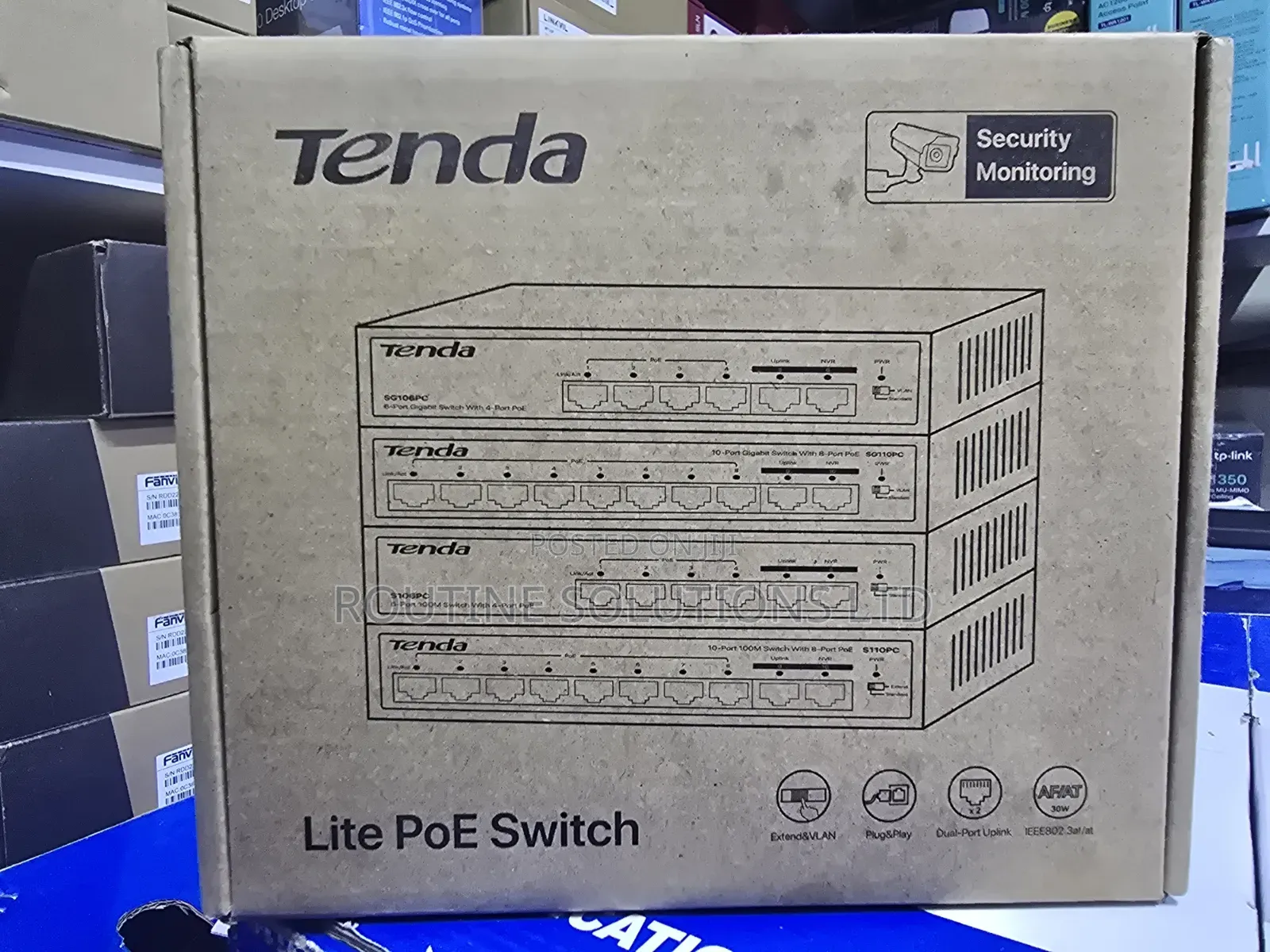 Tenda S110pc 10 Port 100m Switch With 8 Port Poe