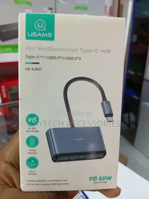 Usams Us-Sj628 5in1 Type-C Hub (Usb-C 5 Ports) Dockingstation