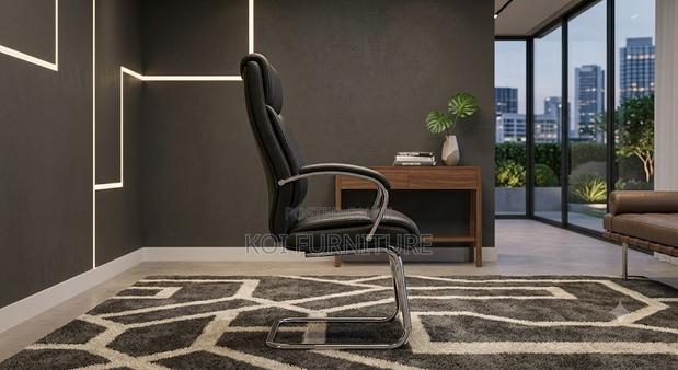 Office Chairs; Leather Visitors Chair With Sled Leg - thumbnail 2