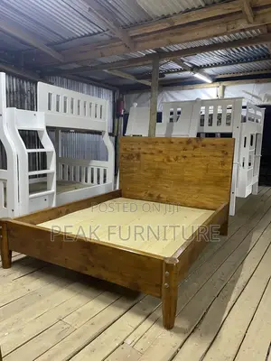 Premium Mahogany Stain Wooden Bed