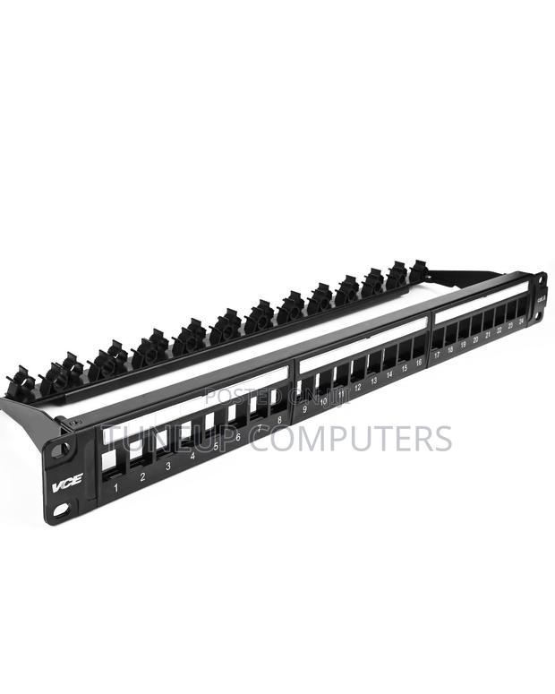 R M 19" 1u Patch Panel 24-Port Basic, Black, Empty
