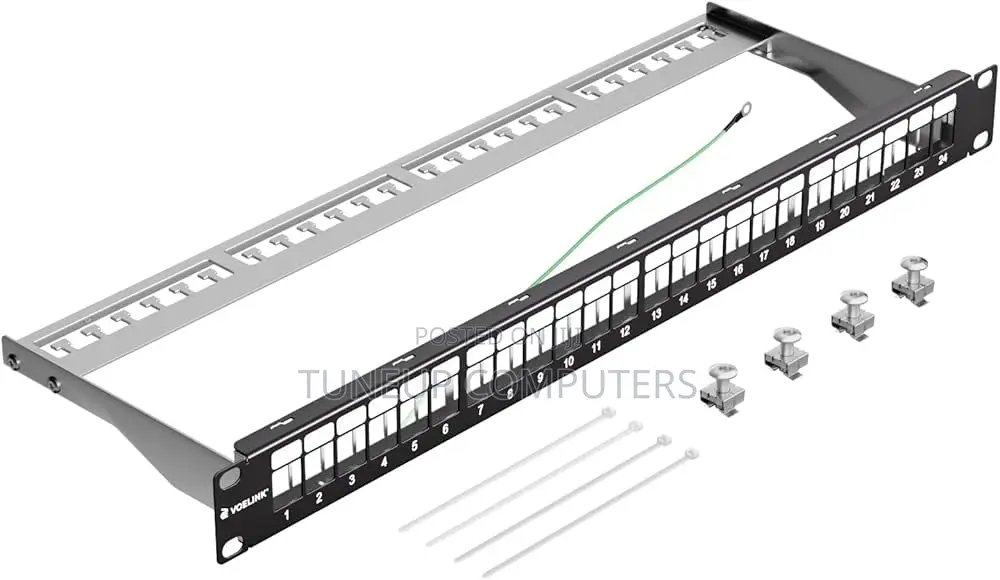 R M 19" 1u Patch Panel 24-Port Basic, Black, Empty