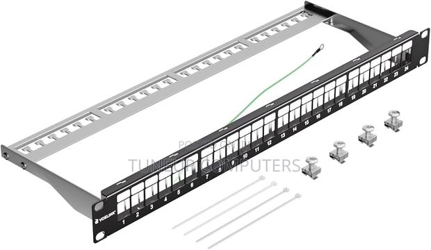 R M 19" 1u Patch Panel 24-Port Basic, Black, Empty - thumbnail 2