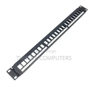 R M 19" 1u Patch Panel 24-Port Basic, Black, Empty