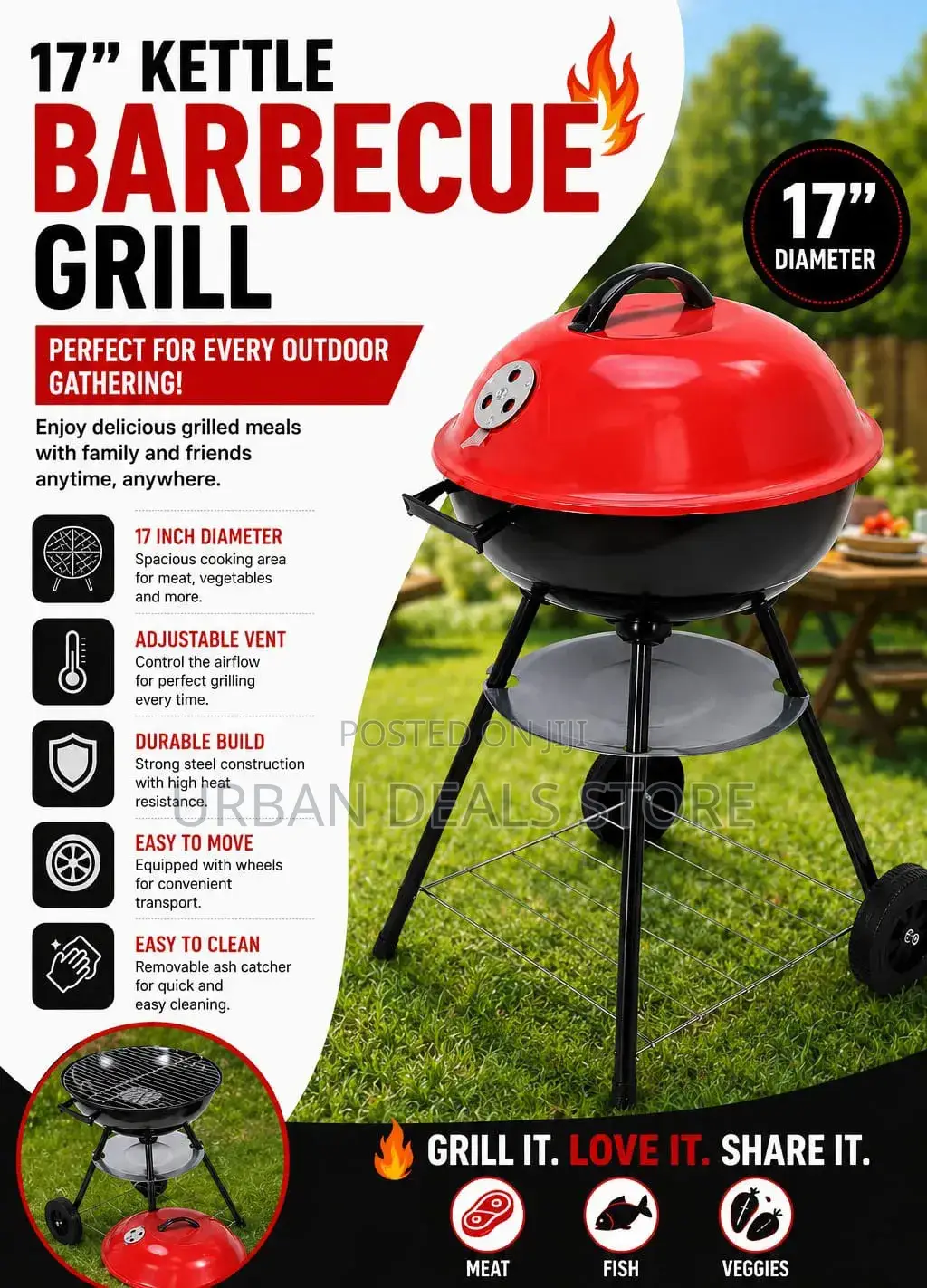17" Kettle Barbecue Gril