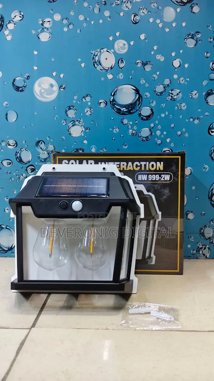 *Two Bulb Solar Interaction Wall Lamp Solar Powered. * Motion Sensor.