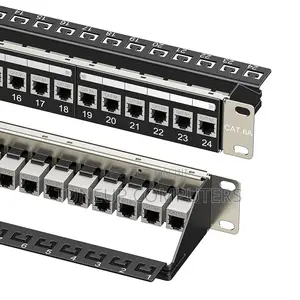 R M 19" 1u Pc Patch Panel 24-Port/U, Cat. 6a, Gray, Empty