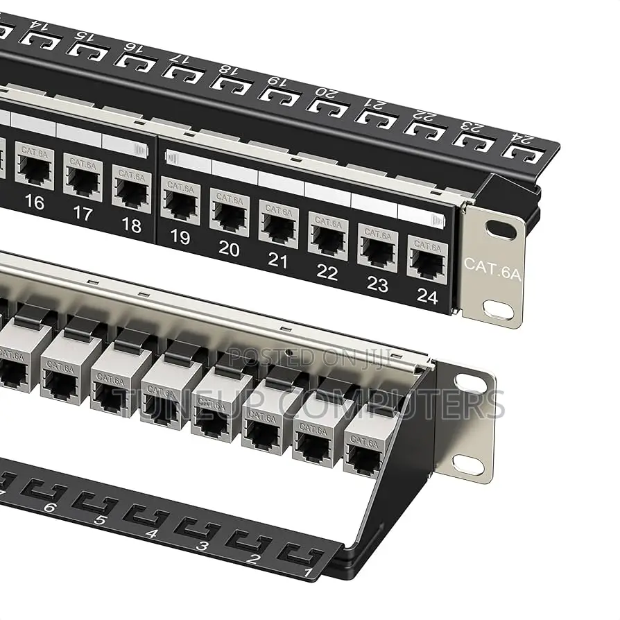 R M 19" 1u Pc Patch Panel 24-Port/U, Cat. 6a, Gray, Empty
