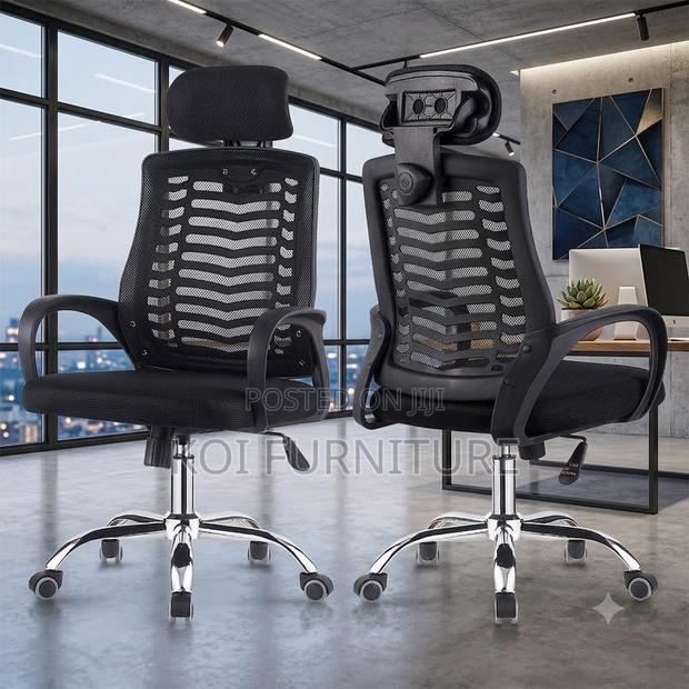 Office Chairs; Ergonomic Headrest Chair With Armrests