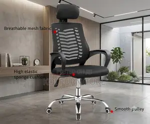 Office Chairs; Ergonomic Headrest Chair With Armrests